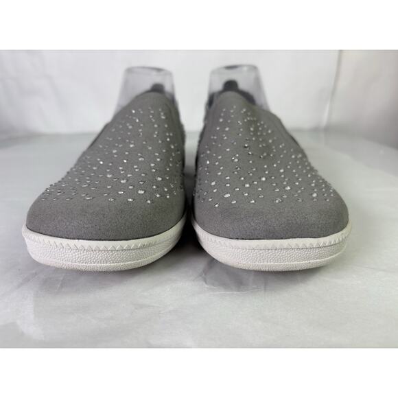 Skechers Womens 11 Wide Fit Slip On Air Cooled Memory Foam Shoes Rhinestones - Picture 3 of 10
